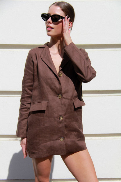 THE LONGLINE BLAZER ~ chocolate