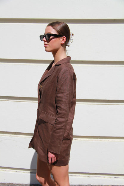 THE LONGLINE BLAZER ~ chocolate