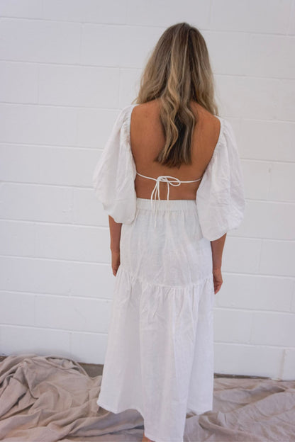 The Ease Label - Kea Top - Backless Linen Top White